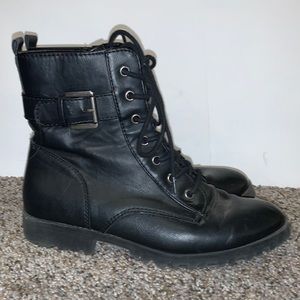 Black combat boots